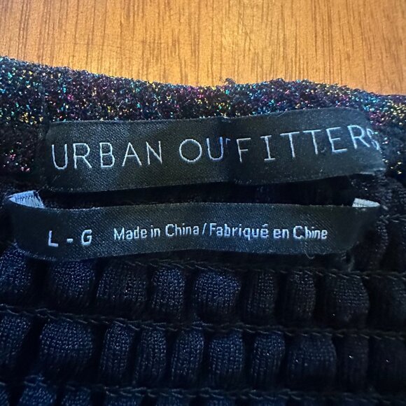 Urban Outfitters Sparkly Off-The-Shoulder Cropped Top L - Picture 3 of 5